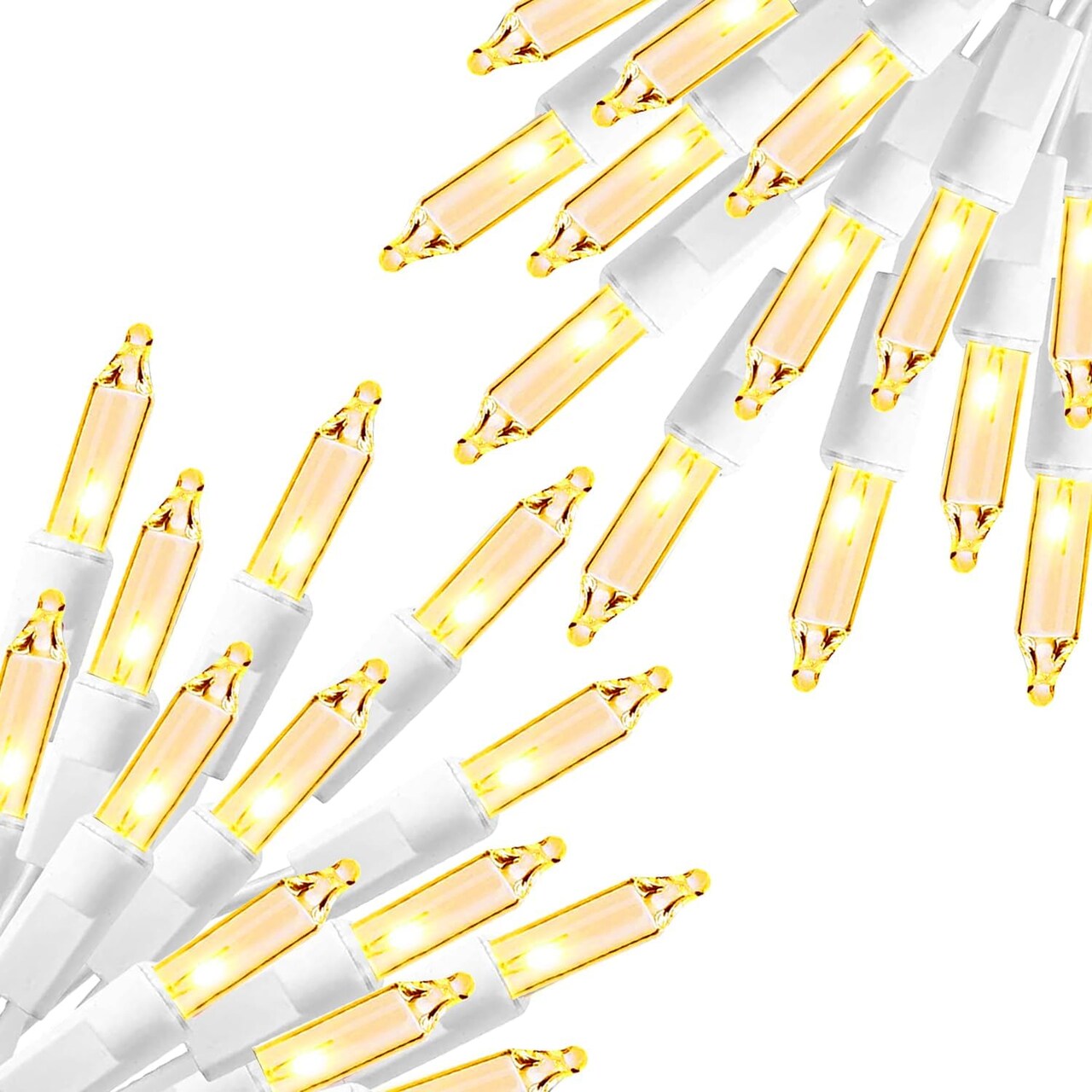 2 Pack Warm White Christmas Mini String Lights, Total 60FT 300 Count Incandescent Tree Lights, Waterproof Xmas Decorations for Indoor Outdoor Garden Yard Decor